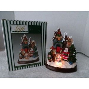 Vintage Poly Christmas House with Battery Light by Gift Collection